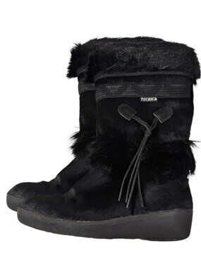 Tecnica Skandia Fur Boots Cowhide Goat Fur 9.5 40 Eskimo Ski Insulated Folk